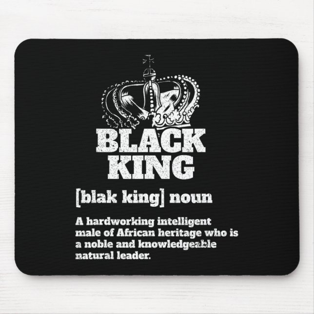 Black King Definition Afrikanischer Stolz Mousepad (Vorne)