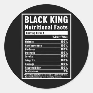 Black King ernährungswissenschaftliche Fakten Afri Runder Aufkleber