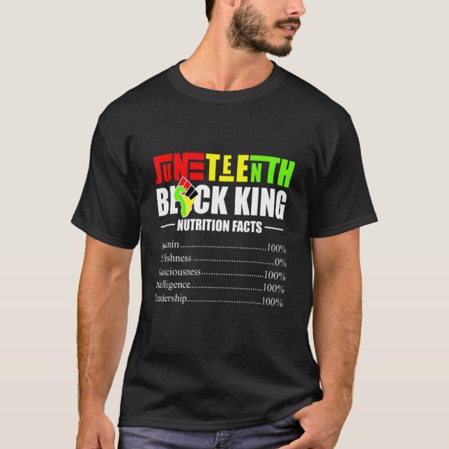Black King ernährungswissenschaftliche Fakten Schw T-Shirt (Vorderseite)