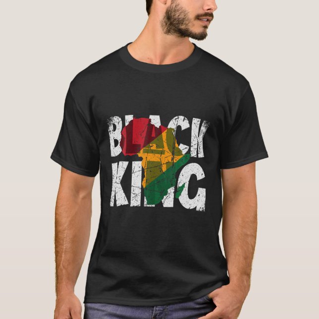 Black King for Boys Men Black History Monat T-Shirt (Vorderseite)