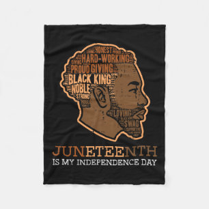 Black King Independence Day Melanin Vater Männer T Fleecedecke