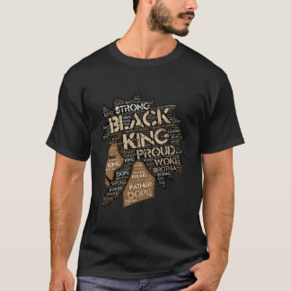 Black King Man Vaterwörter in Freeform Locs Afro T-Shirt