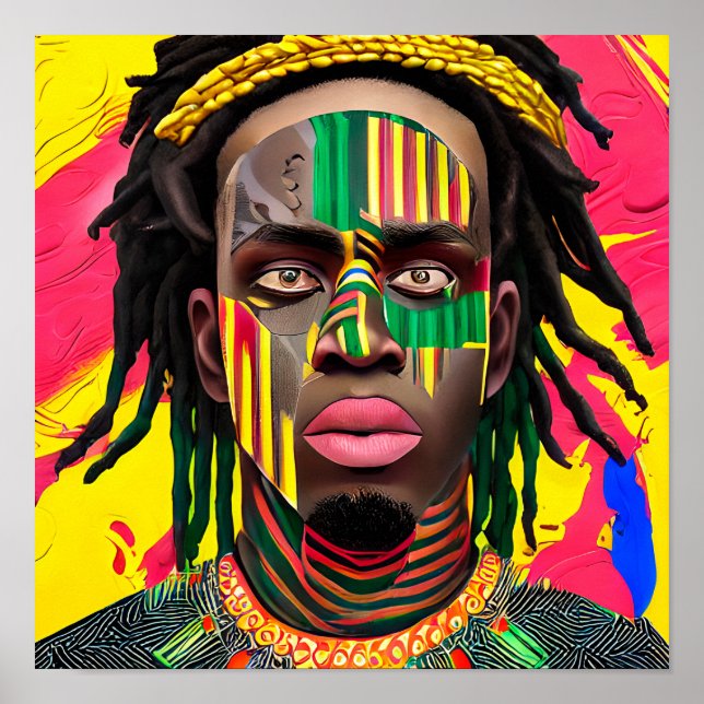 Black King Melanin Man Bruh Men Son Boy Prince Poster (Vorne)