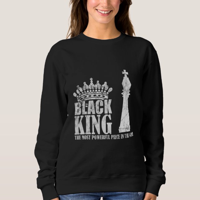 Black King Most Power Piece Schach Sweatshirt (Vorderseite)
