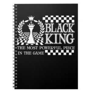 Black King Schach Piece Black African American Men Notizblock