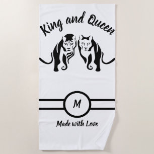 Black Kings and Queens Black Leo Lion and Lioness Strandtuch