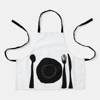 Black Kitchen Utensils Art Schürze