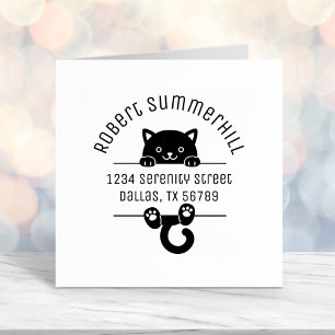 Black Kitten Cat Arch Adresse 2 Permastempel