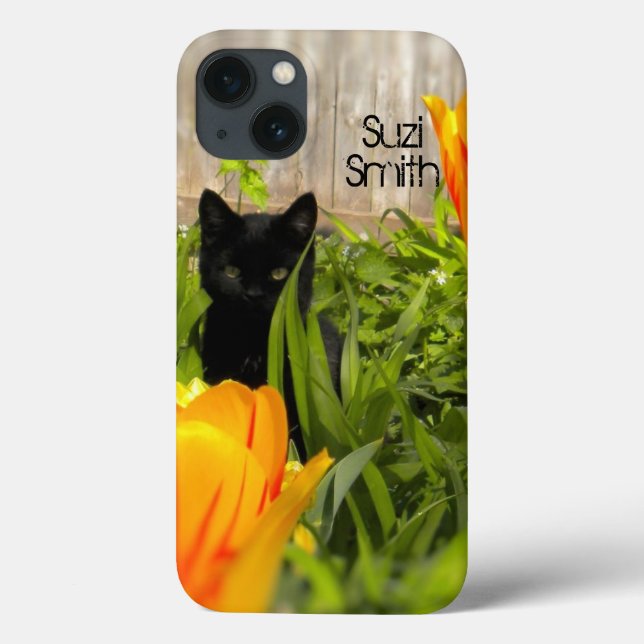 Black Kitten im Garden iPad Air Hüllen (Rückseite)