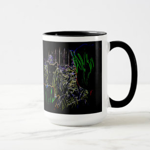 Black Kitten in den Neon Garden Tasse