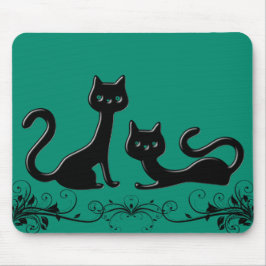 Black Kittens Cartoon IV Mousepad
