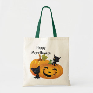 Black Kittens Pumpkin Halloween Bag Tragetasche