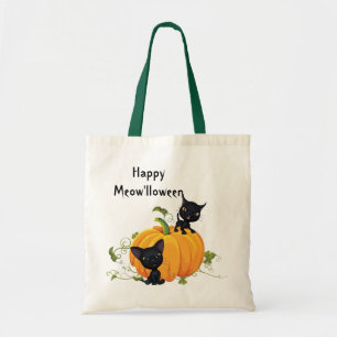 Black Kittens Pumpkin Halloween Bag Tragetasche