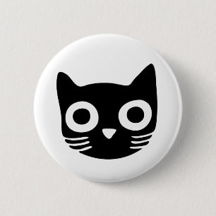 Black Kitty Button