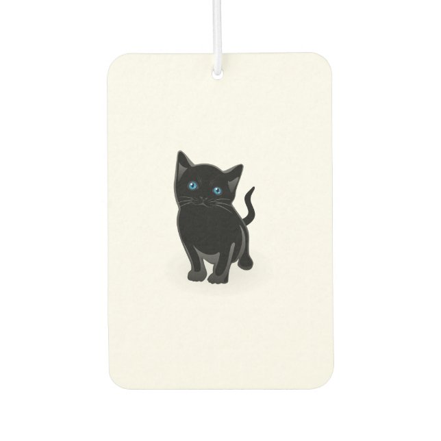 Black kitty Cartoon Autolufterfrischer (Vorderseite)