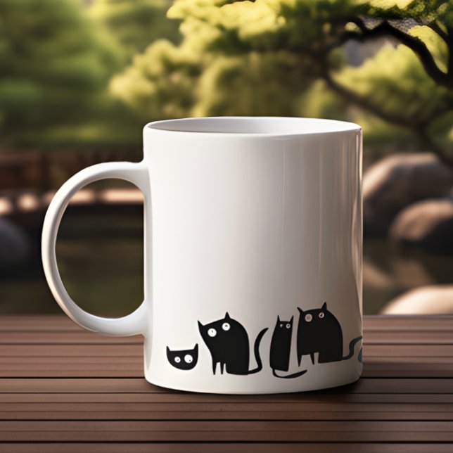 Black Kitty Cat Fun Kaffeetasse (Von Creator hochgeladen)