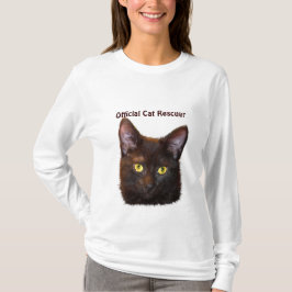 Black Kitty Cat-Lover Pet Rescue Design T-Shirt
