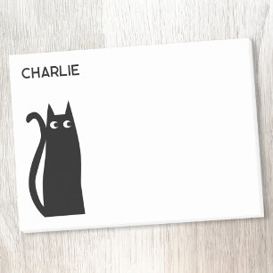 Black Kitty Cat Personalisiert Post-it Klebezettel