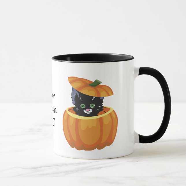 Black Kitty Pumpkin Halloween-Tasse Tasse (Rechts)