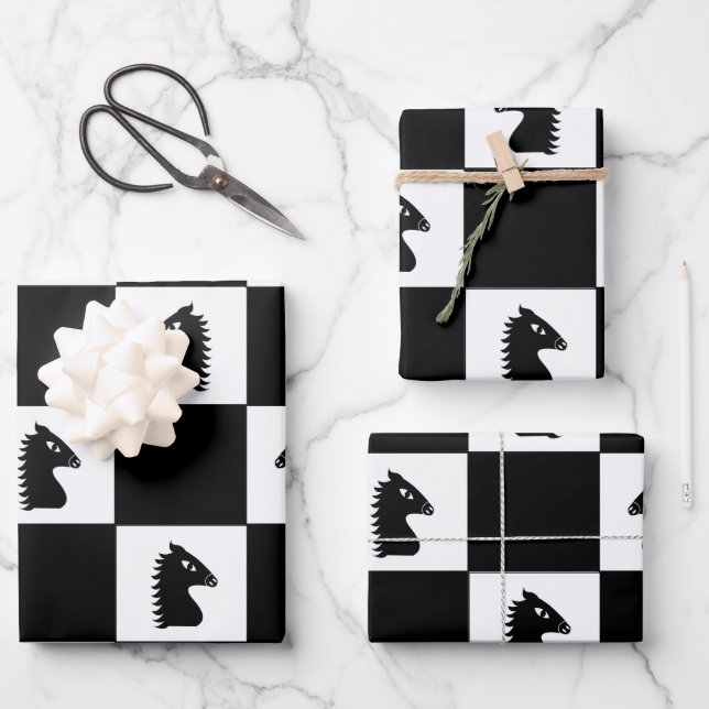 Black Knight Schach Game Geschenkpapier Set (Vorderseite)