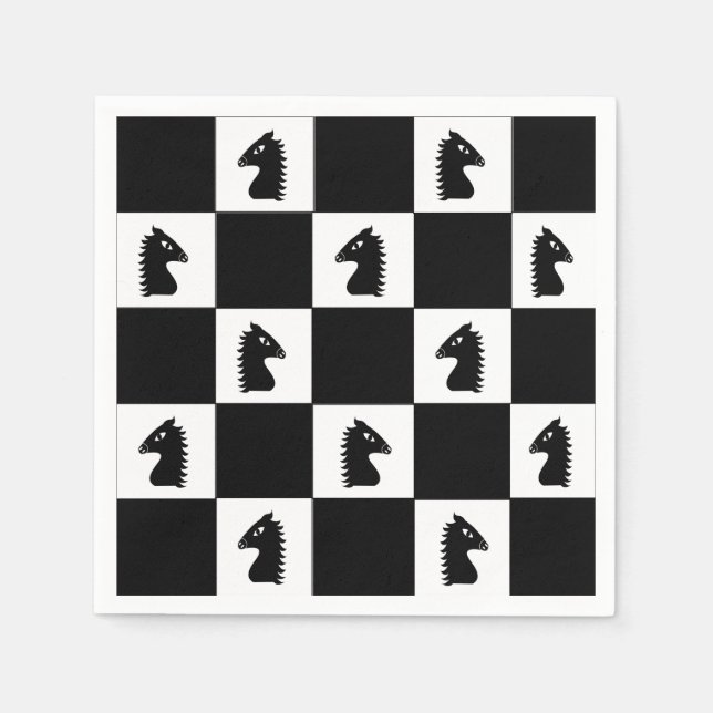 Black Knight Schach Game Serviette (Vorderseite)