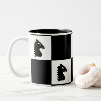 Black Knight Schach Game Zweifarbige Tasse