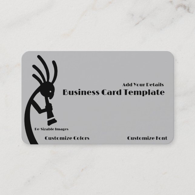 Black Kokopelli Southwestern Business Card Visitenkarte (Vorderseite)