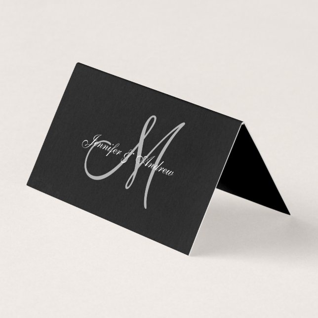 Black Krawatte Affair Elegant Monogram Names Weddi (Rückseite)