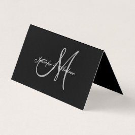 Black Krawatte Affair Elegant Monogram Names Weddi
