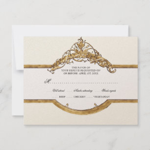 Black Krawatte Elegance 2, Golden Wedding RSVP Car Karte