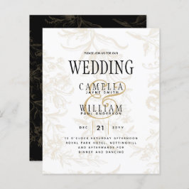 Black Krawatte Hochzeitthema Vintag Gold Damask