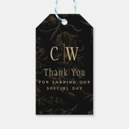 Black Krawatte Hochzeitthema Vintag Gold Damask Geschenkanhänger