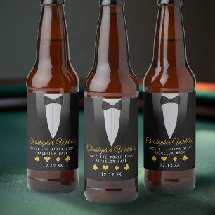 Black Krawatte Poker Night Bachelor Party Bierflaschenetikett