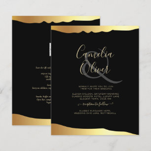 Black Krawatte Wedding Gold Foil Script Elegantes