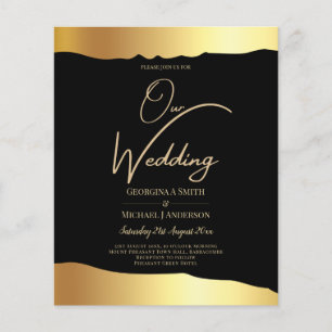 Black Krawatte Wedding Gold Foil Script Elegantes 