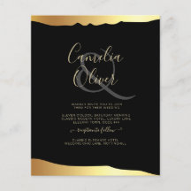Black Krawatte Wedding Gold Foil Script Elegantes