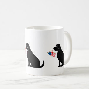 Black Lab American Flag Patriotic USA Tasse