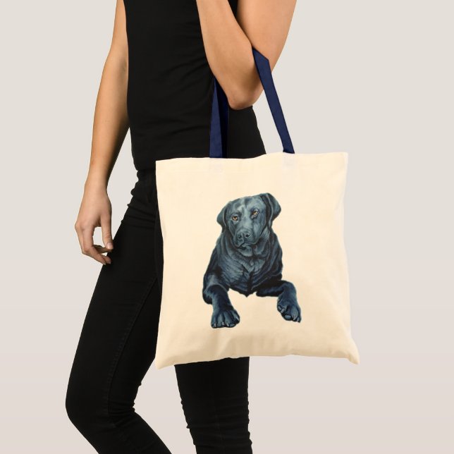 Black Lab Bags Blue Hund Art Tragetaschen (Vorderseite (Produkt))