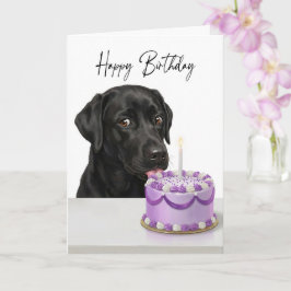 Black Lab Birthday Cake Inspector Karte
