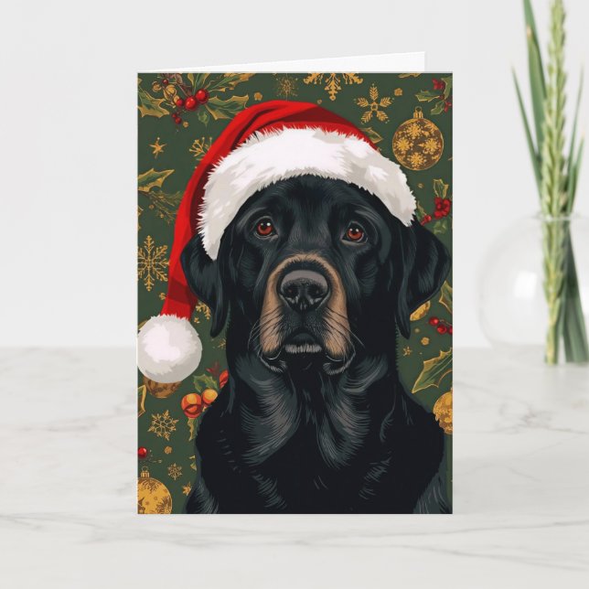 Black lab christmas feiertagskarte (Vorderseite)