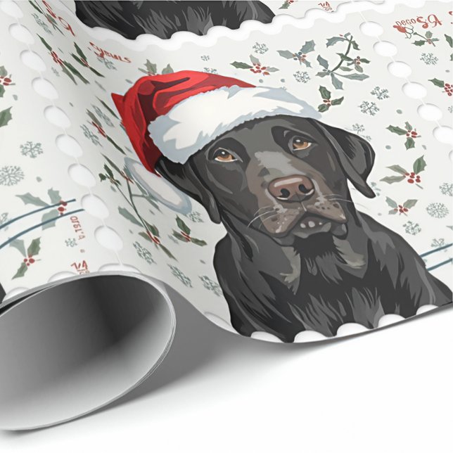 Black lab christmas gift wrap geschenkpapier (Von Creator hochgeladen)