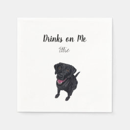 Black Lab Cocktail Napkins Serviette
