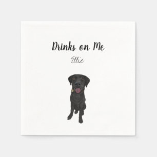 Black Lab Cocktail Napkins Serviette