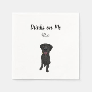 Black Lab Cocktail Napkins Serviette
