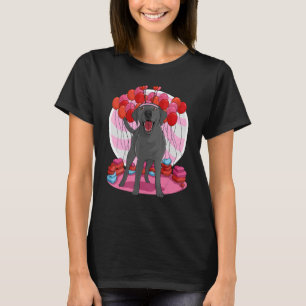 Black Lab Cute Labrador Retriever Heart Valentine T-Shirt
