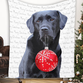 Black Lab Frohe Weihnachts-Labrador Fleecedecke