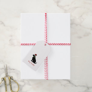 Black Lab Frohe Weihnachts-Weihnachtsmannmütze Hol Geschenkanhänger