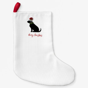 Black Lab Frohe Weihnachts-Weihnachtsmannmütze Hol Kleiner Weihnachtsstrumpf