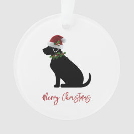 Black Lab Frohe Weihnachts-Weihnachtsmannmütze Hol Ornament