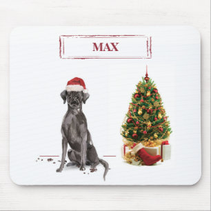 Black Lab Funny Christmas Dog and Tree Mousepad